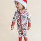 Bamboo Zip Romper | Retro Christmas