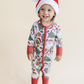 Bamboo Zip Romper | Retro Christmas