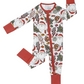 Bamboo Zip Romper | Retro Christmas