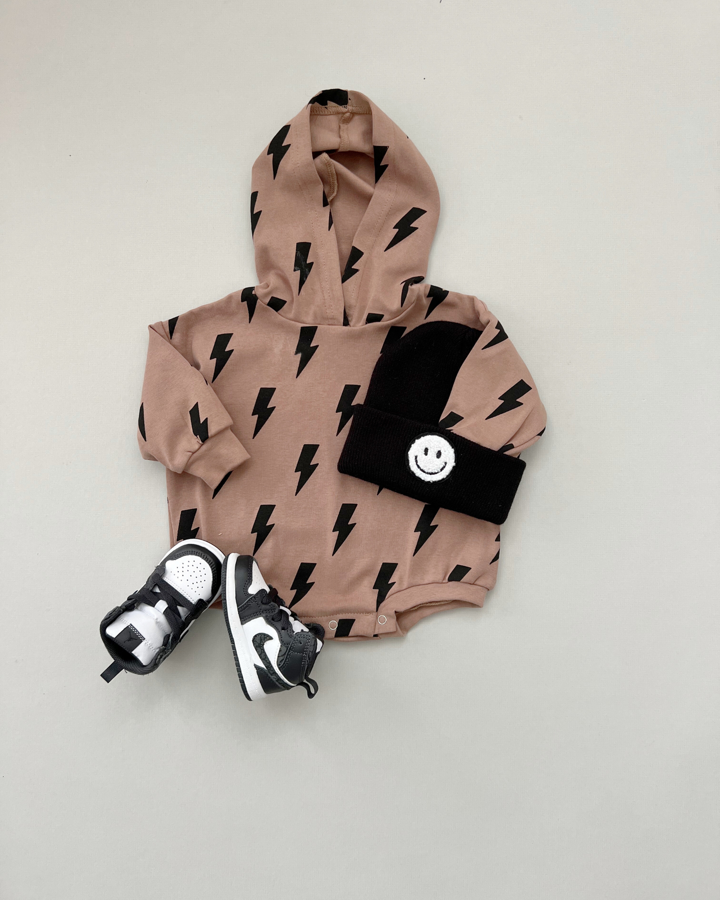 Hooded Bubble Romper - Bolts