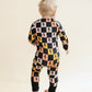 Bamboo Zip Romper | Colorful Checks & Bolts