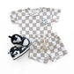 Checkered Shorts Set | Latte