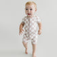 Bamboo Shorty Romper | Latte Checkered