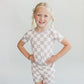 Bamboo Two Piece Shorts Set | Latte Checkered