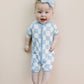 Bamboo Shorty Romper | Blue Checkered