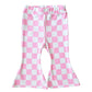 Pink Checkered Flare Pants