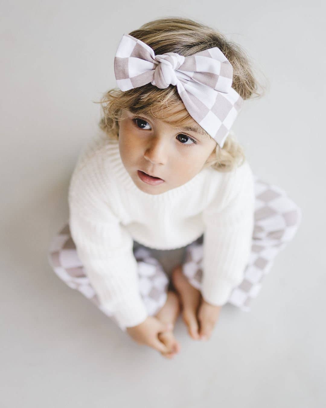 Latte Checkered Headband