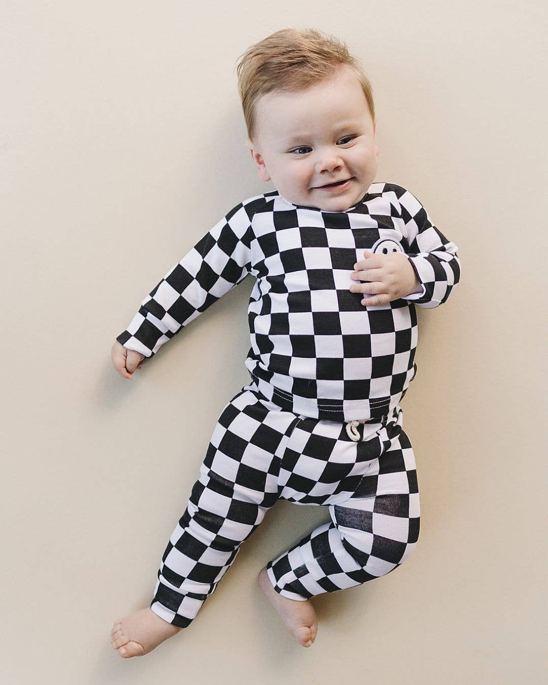 Checkered Smiley Lounge Set