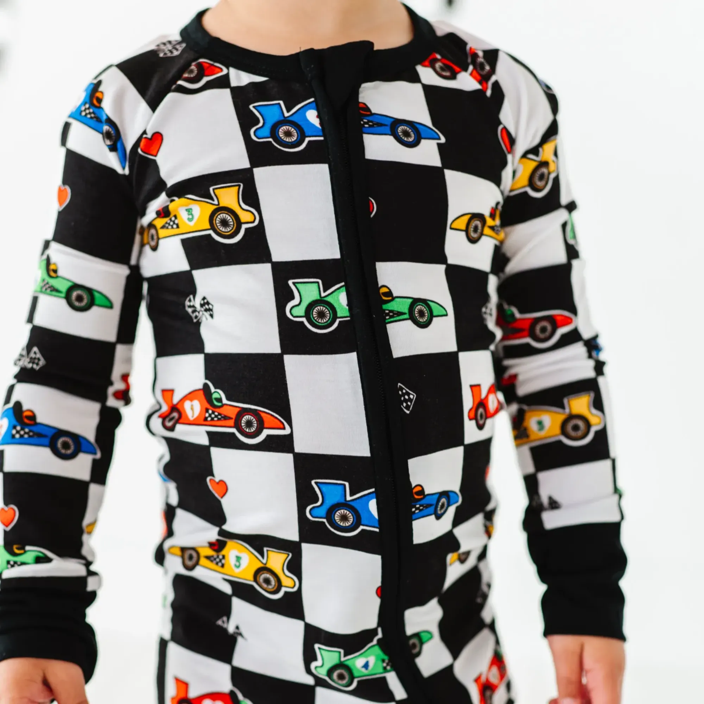 Racecar Zip Romper Bamboo