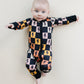 Bamboo Zip Romper | Colorful Checks & Bolts