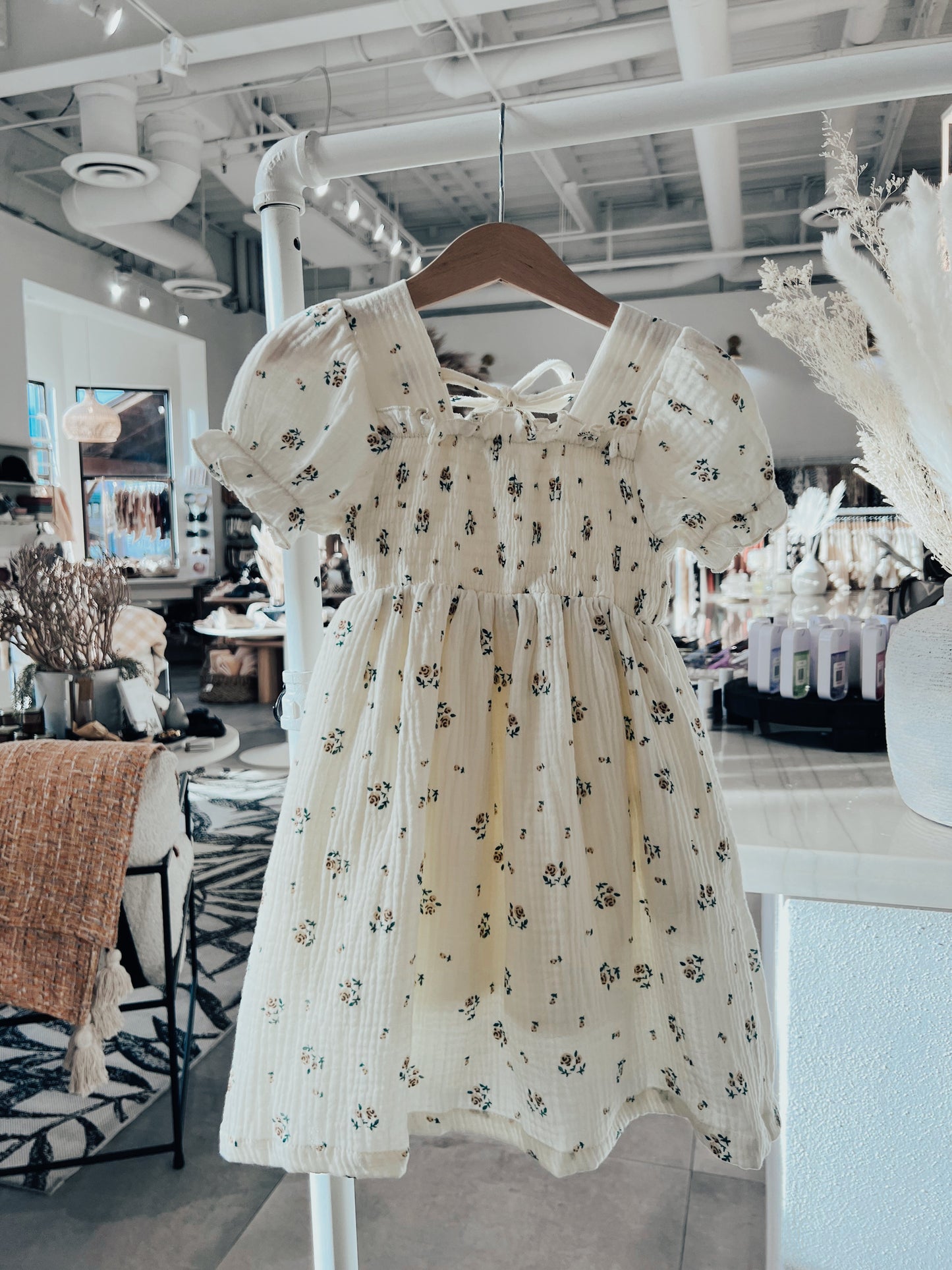 Garden Days | Ivory Floral Muslin Dress