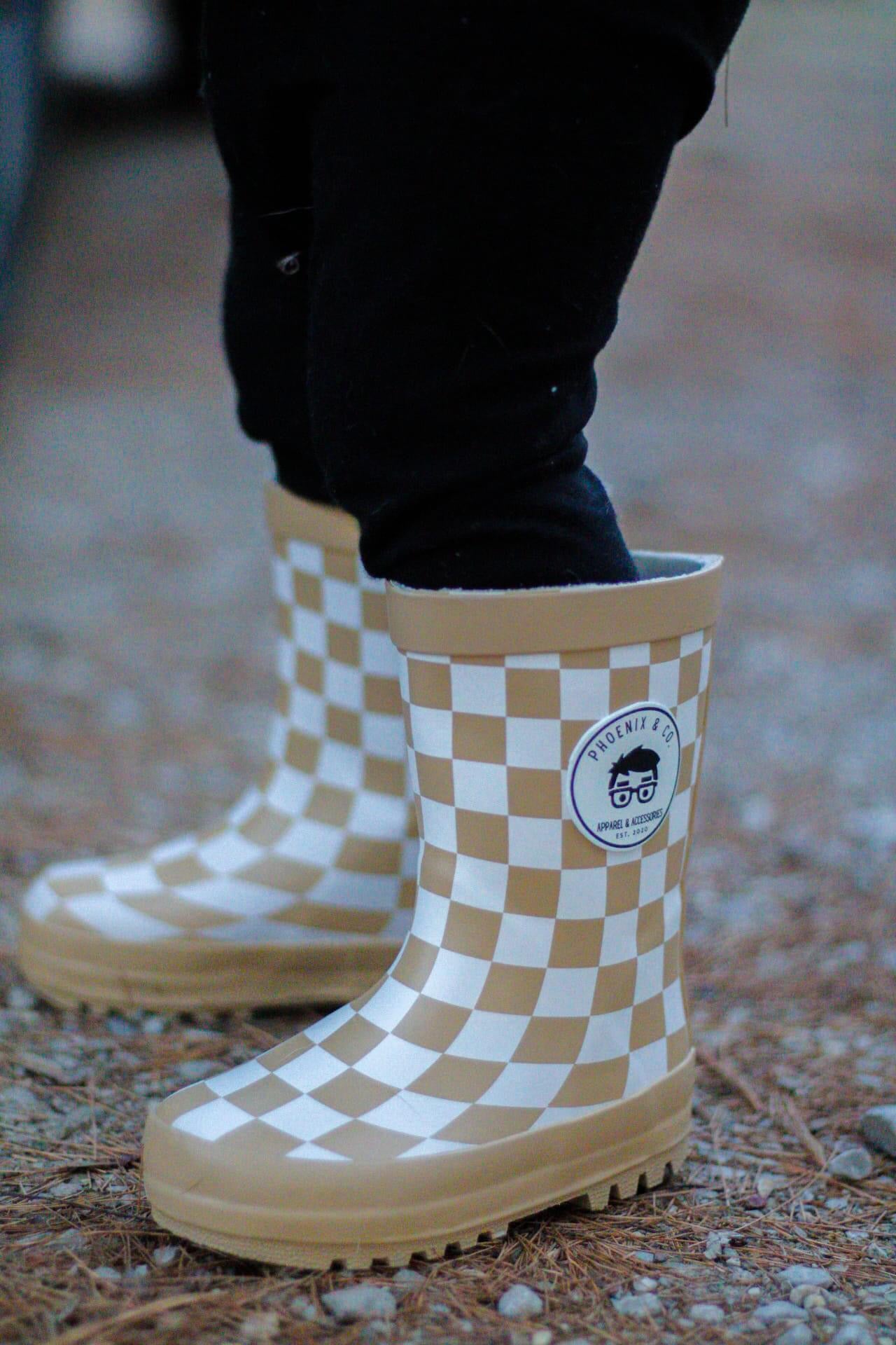 Checkered Rain Boots