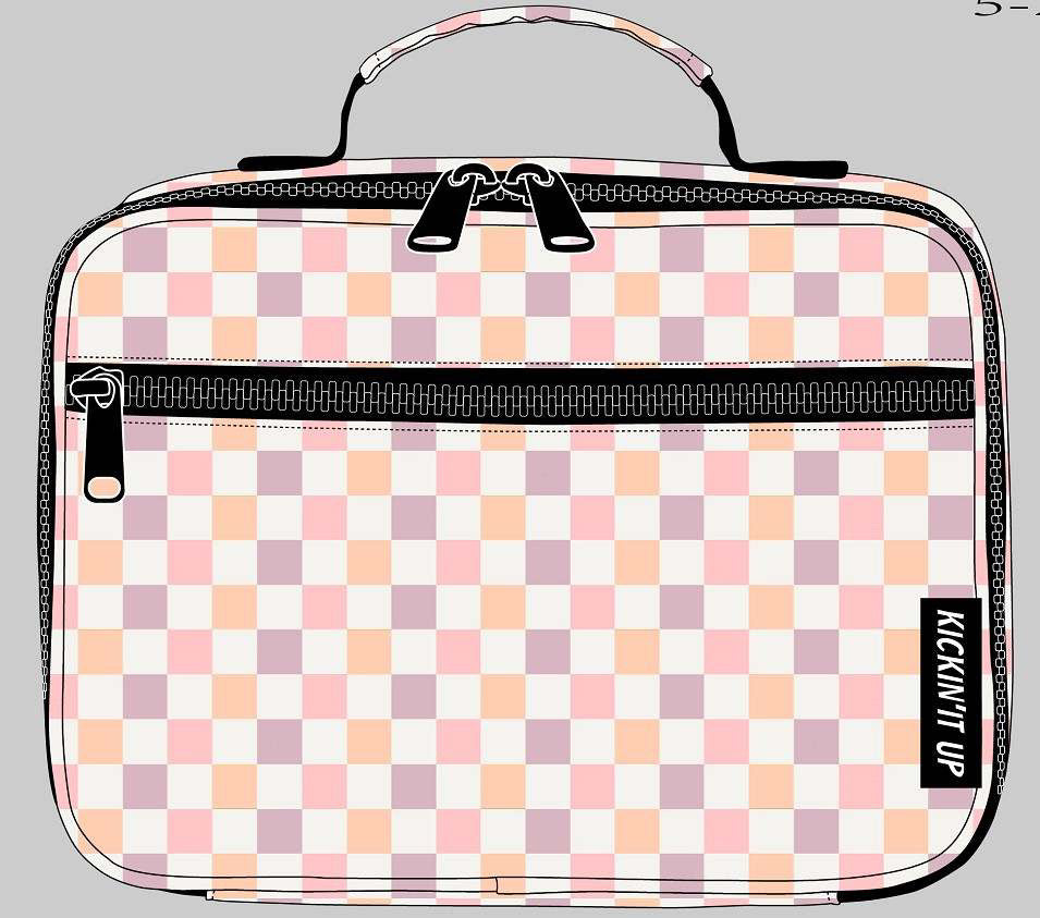 Pink Checkered Lunch Box *Shipping only