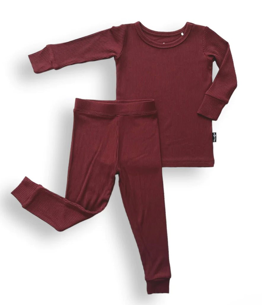 Ribbed 2-Piece Bamboo | Oxblood