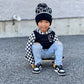 Black Smiley Check Beanie