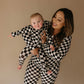 Black Checker | Bamboo Zip Pajamas