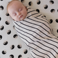 Grey & Black Stripe | Muslin Swaddle