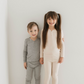 Ribbed Grey | Two Piece Bamboo Pajamas