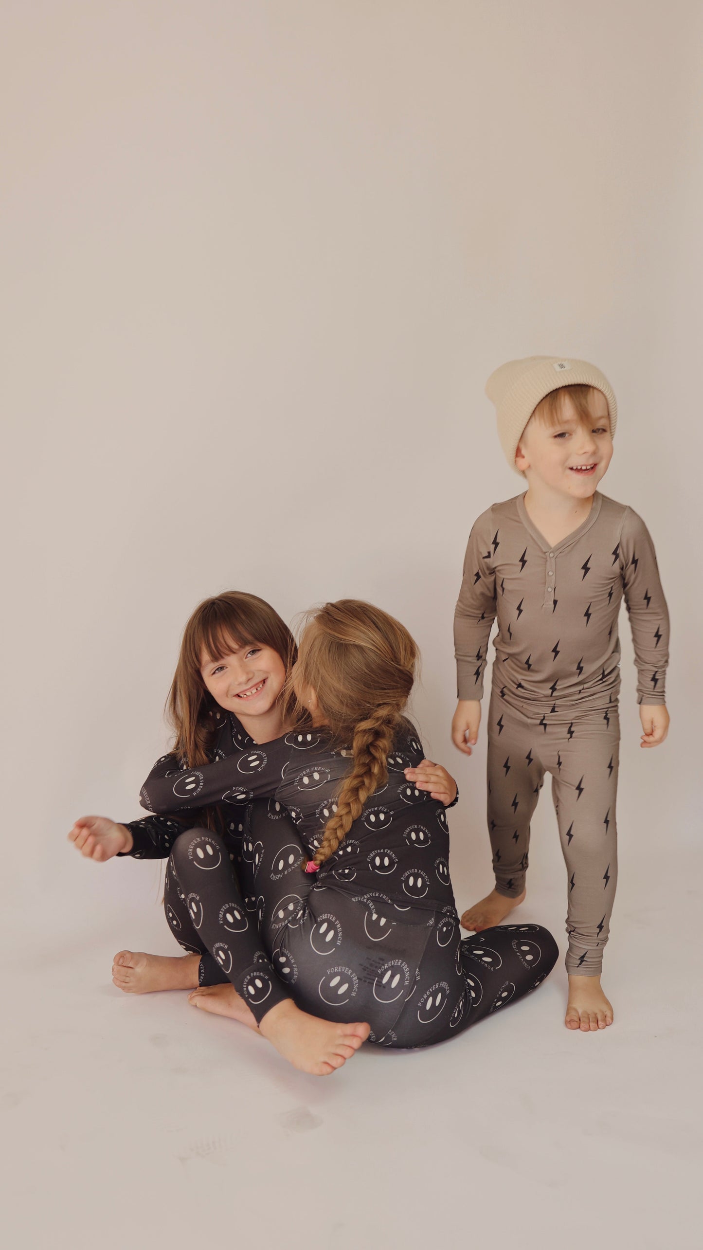 Brown & Black Lightning Bolt | Bamboo Two Piece Pajamas