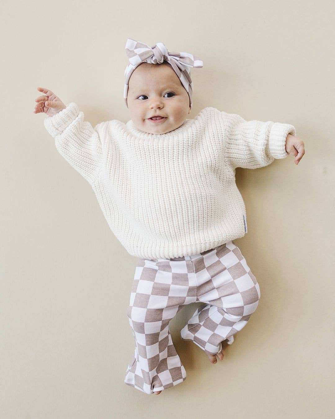 Latte Checkered Headband