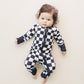 Bamboo Zip Romper | Black Checkered