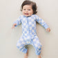 Bamboo Zip Romper | Blue Checkered