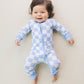 Bamboo Zip Romper | Blue Checkered