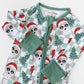 Bamboo Zip Romper | Checkered Santa