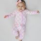 Bamboo Zip Romper | Pink Checkered