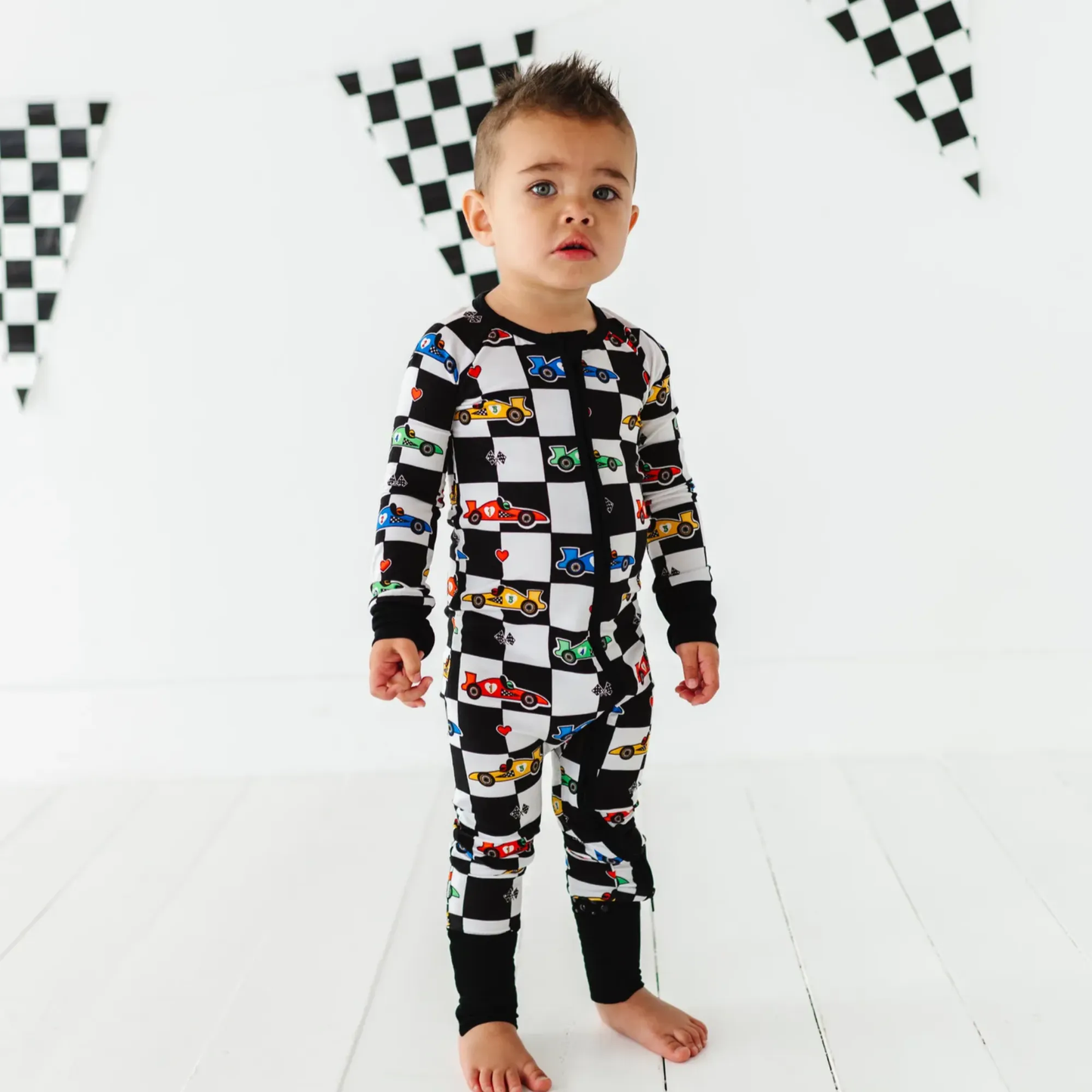 Racecar Zip Romper Bamboo