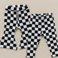 Checkered Flare Pants | Black