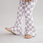 Checkered Flare Pants | Latte