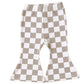 Checkered Flare Pants | Latte