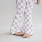 Checkered Flare Pants | Latte