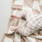 Checkered Plush Blanket | Latte