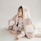 Checkered Plush Blanket | Latte