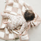 Checkered Plush Blanket | Latte