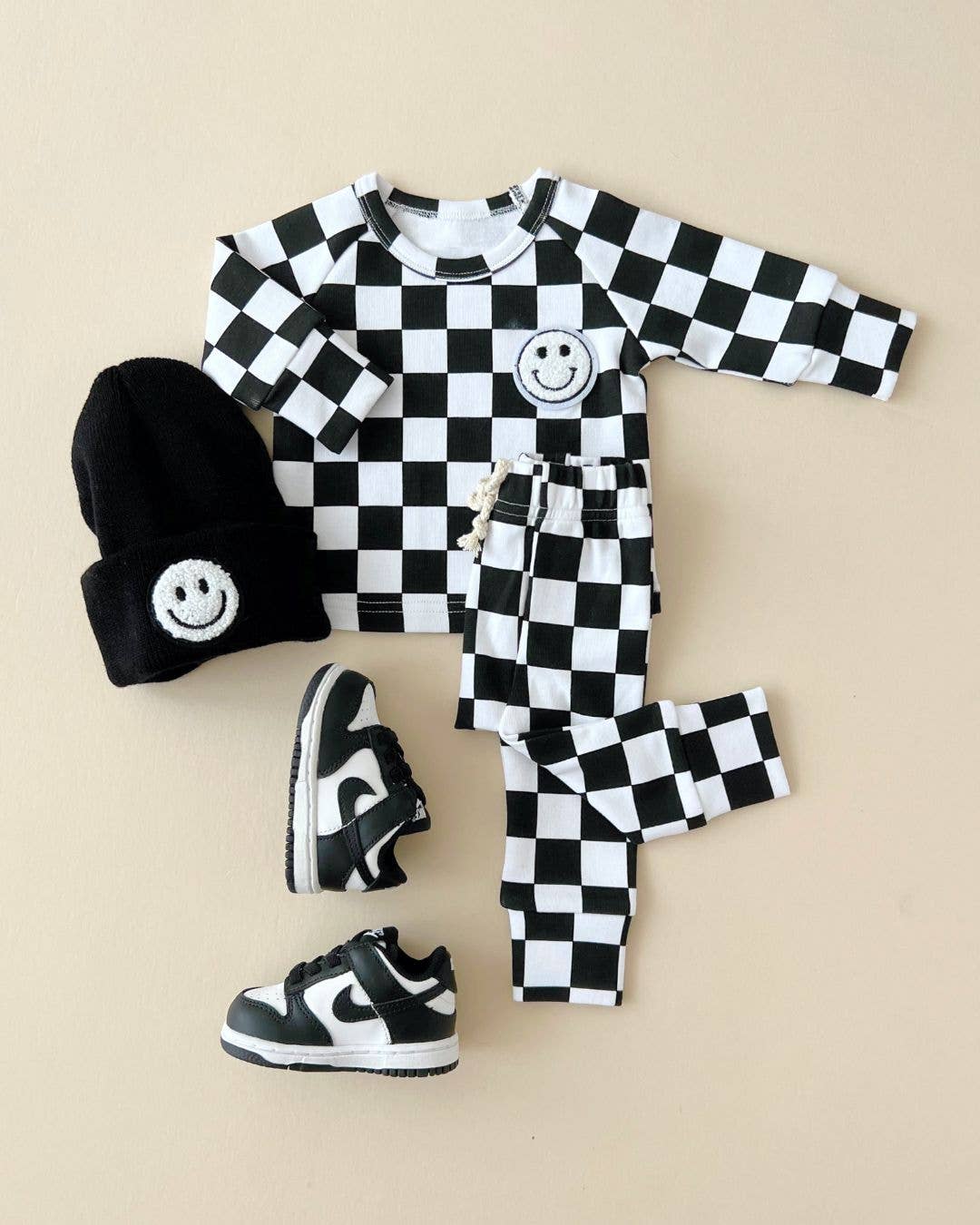 Checkered Smiley Lounge Set