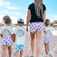 Girls Pink Smiley Boardshorts