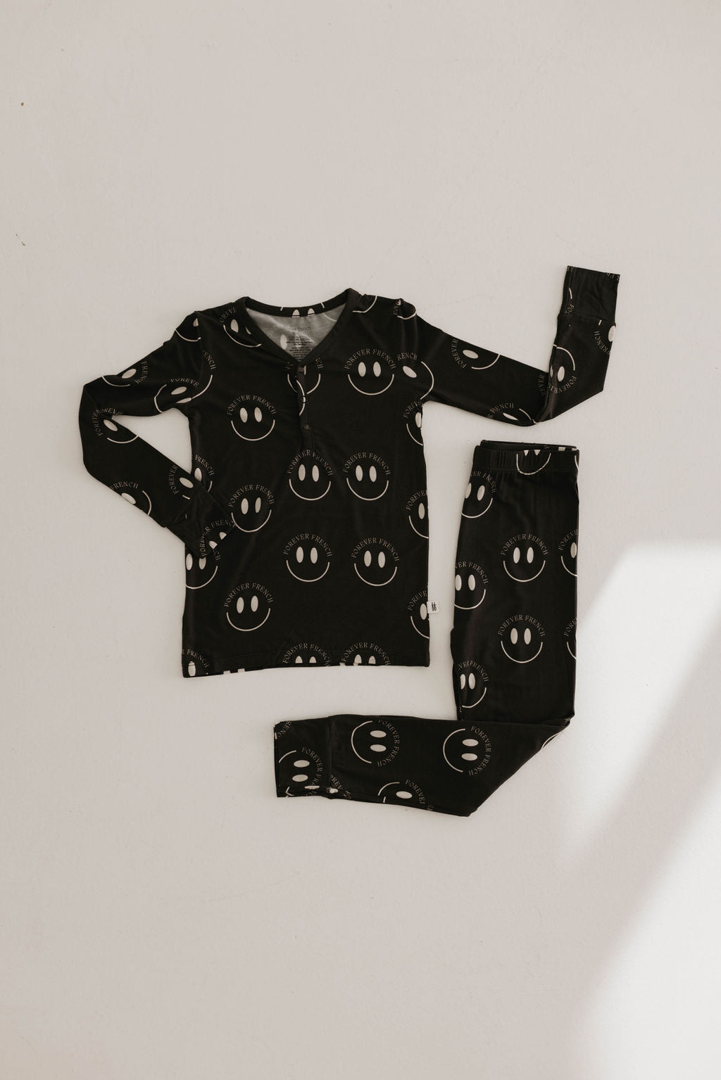 Charcoal & White FF Smile | Bamboo Two Piece Pajamas