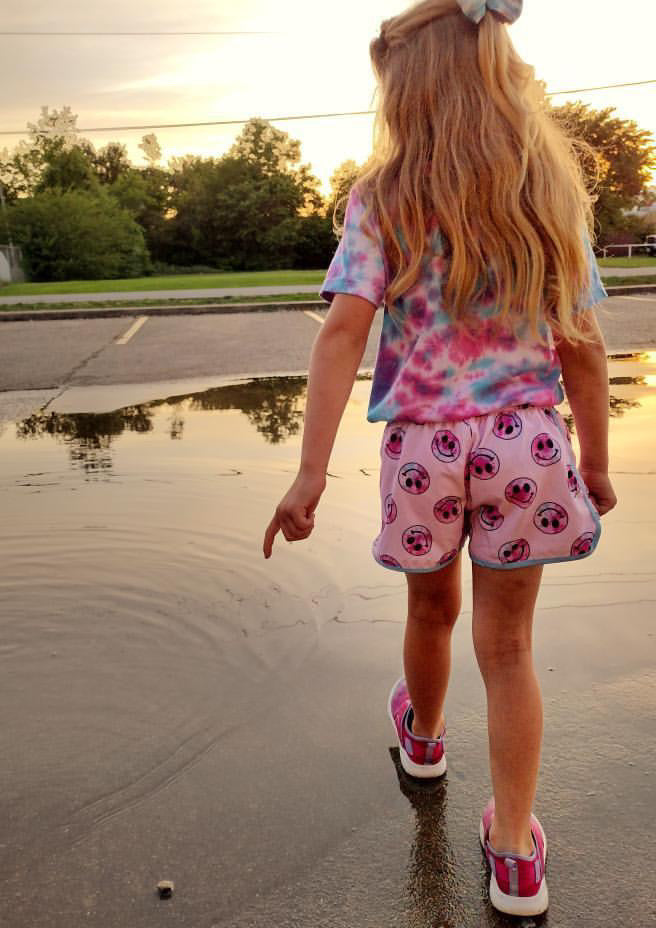 Girls Pink Smiley Boardshorts