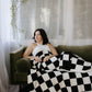 Black & Ivory Checkerboard | Plush Blanket