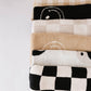 Just Smile Black & Ivory | Plush Blanket