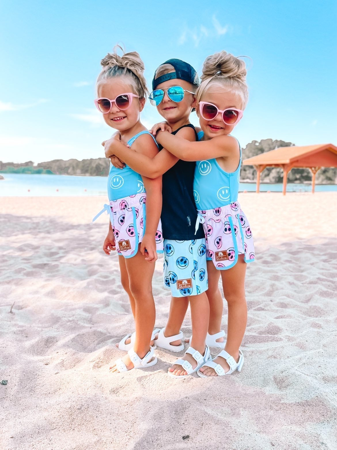 Girls Pink Smiley Boardshorts