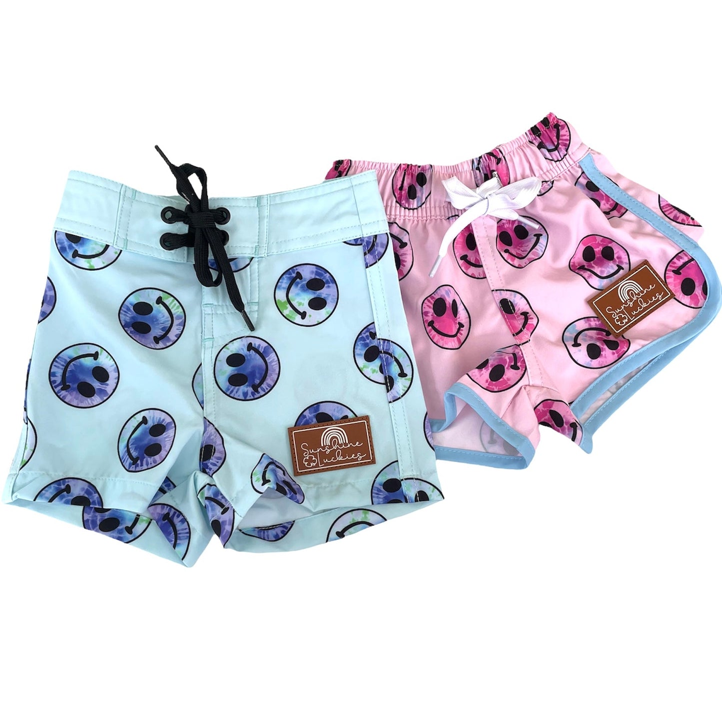 Girls Pink Smiley Boardshorts