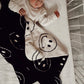 Just Smile Black & Ivory | Plush Blanket