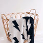 Lightning Bolt Fuzzy Blanket | Black