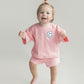 Smiley Shorts Set | Pink Peach