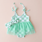 Tutu Romper | Checkered Mint