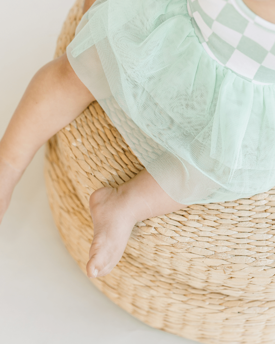 Tutu Romper | Checkered Mint